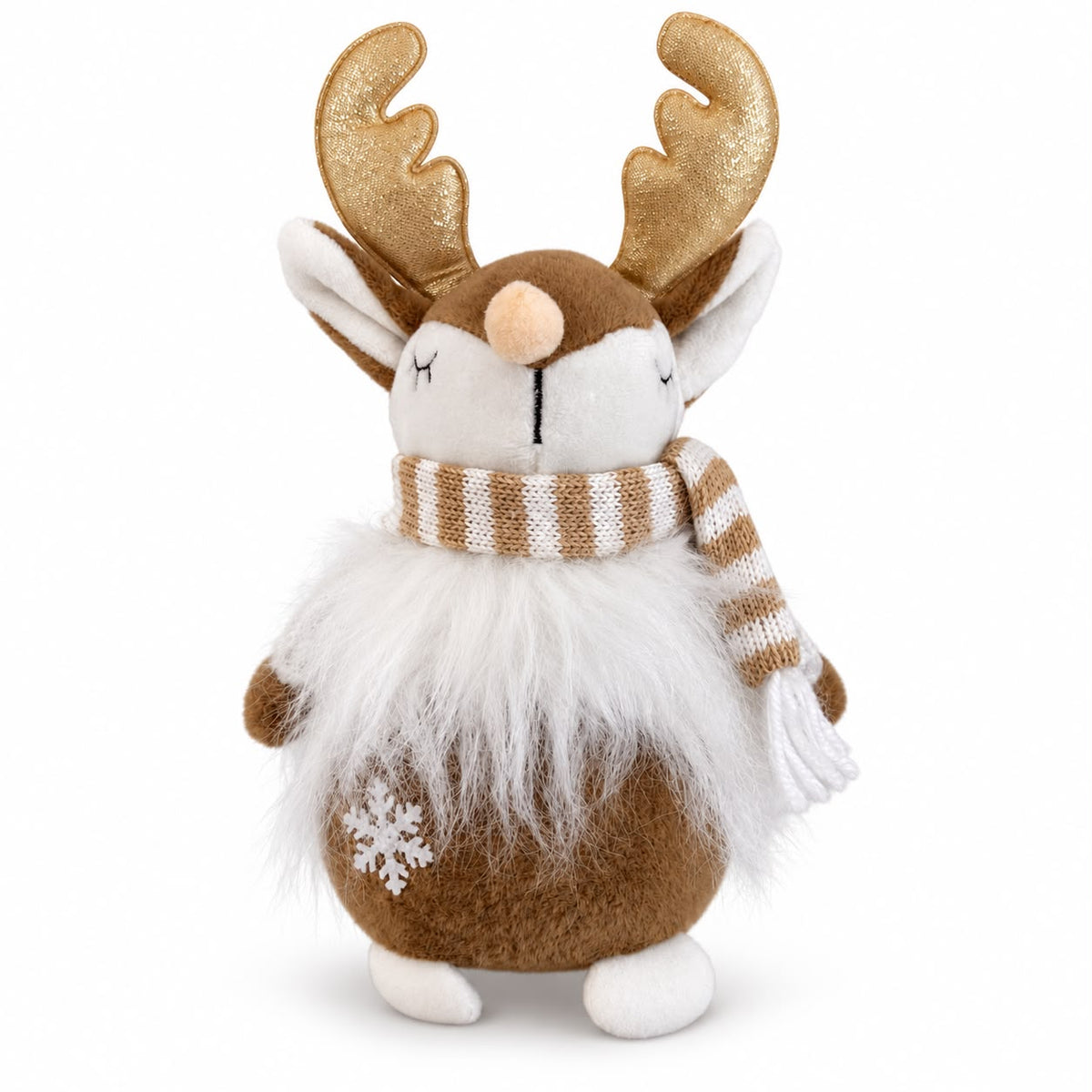 Figurină ren de Crăciun – Maro și alb 25 cm