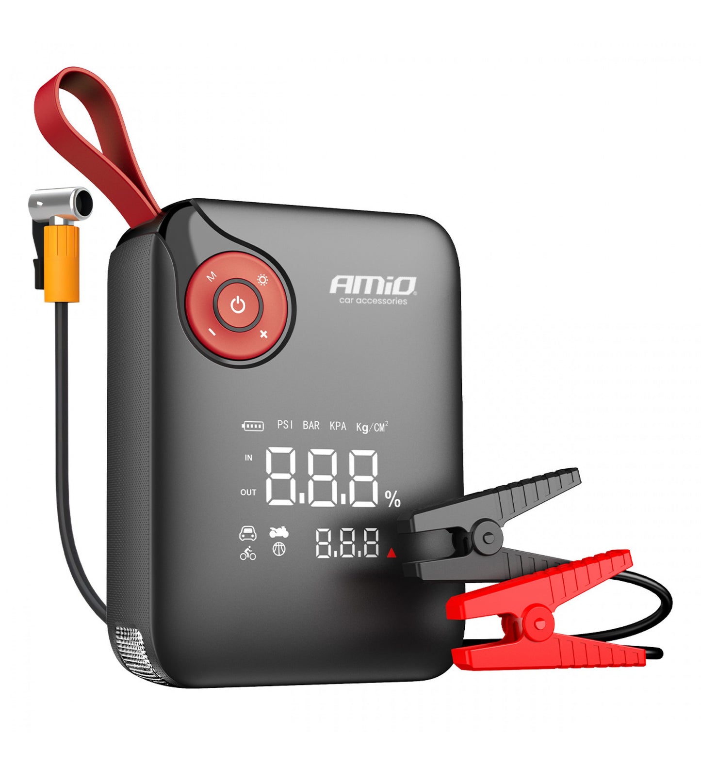 Mini pornitor portabil 4 în 1 cu LED/compresor de aer/acumulator extern 12V 7,2Ah 600A PRO