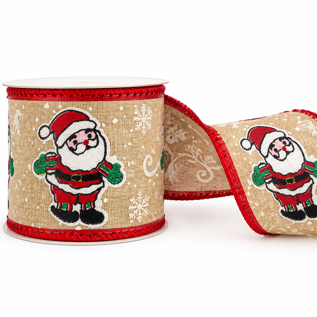 Panglică Decorativă de Crăciun cu Moș Crăciun – 200 cm