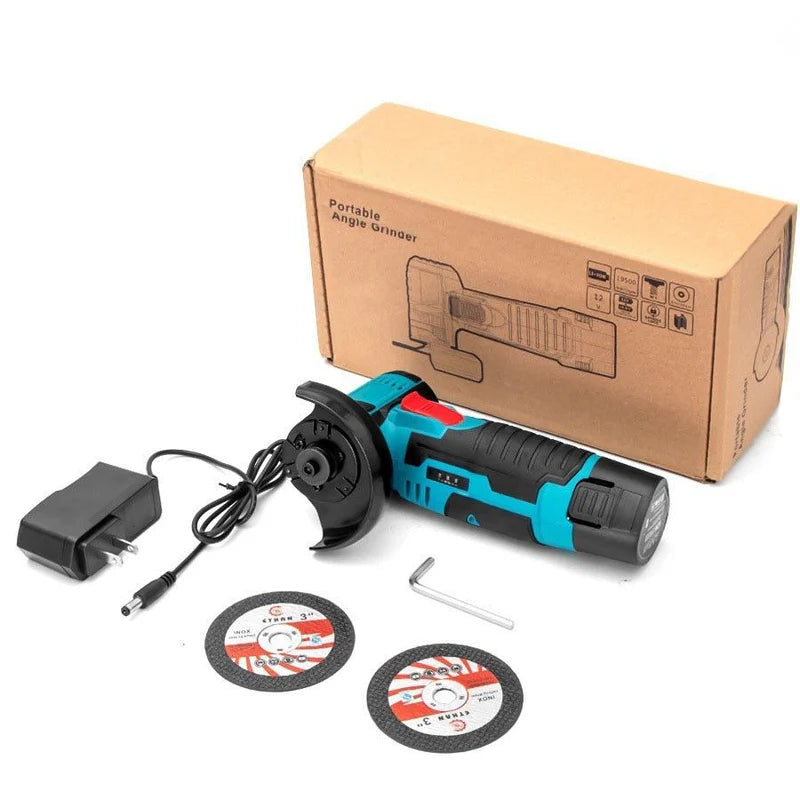 Mini Polizor Unghiular 20cm, 2V, 750W, 19500 rpm, 2 Discuri 76 mm cu 2 Acumulatori