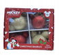 Set 4 globuri Disney Mickey Mouse cu sclipici – Roșu și auriu