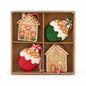 Set 4 ornamente de Crăciun – Căsuțe și prăjituri festive