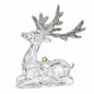 Decorațiune pentru brad – Ren transparent cu coarne argintii 10 cm