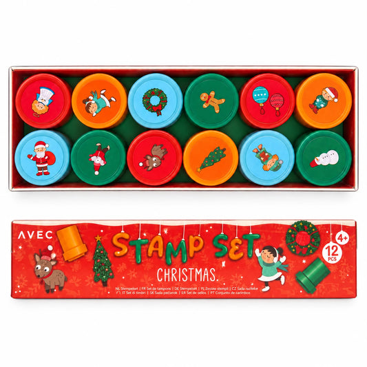 Set AVEC cu 12 ștampile de Crăciun pentru copii – 4+