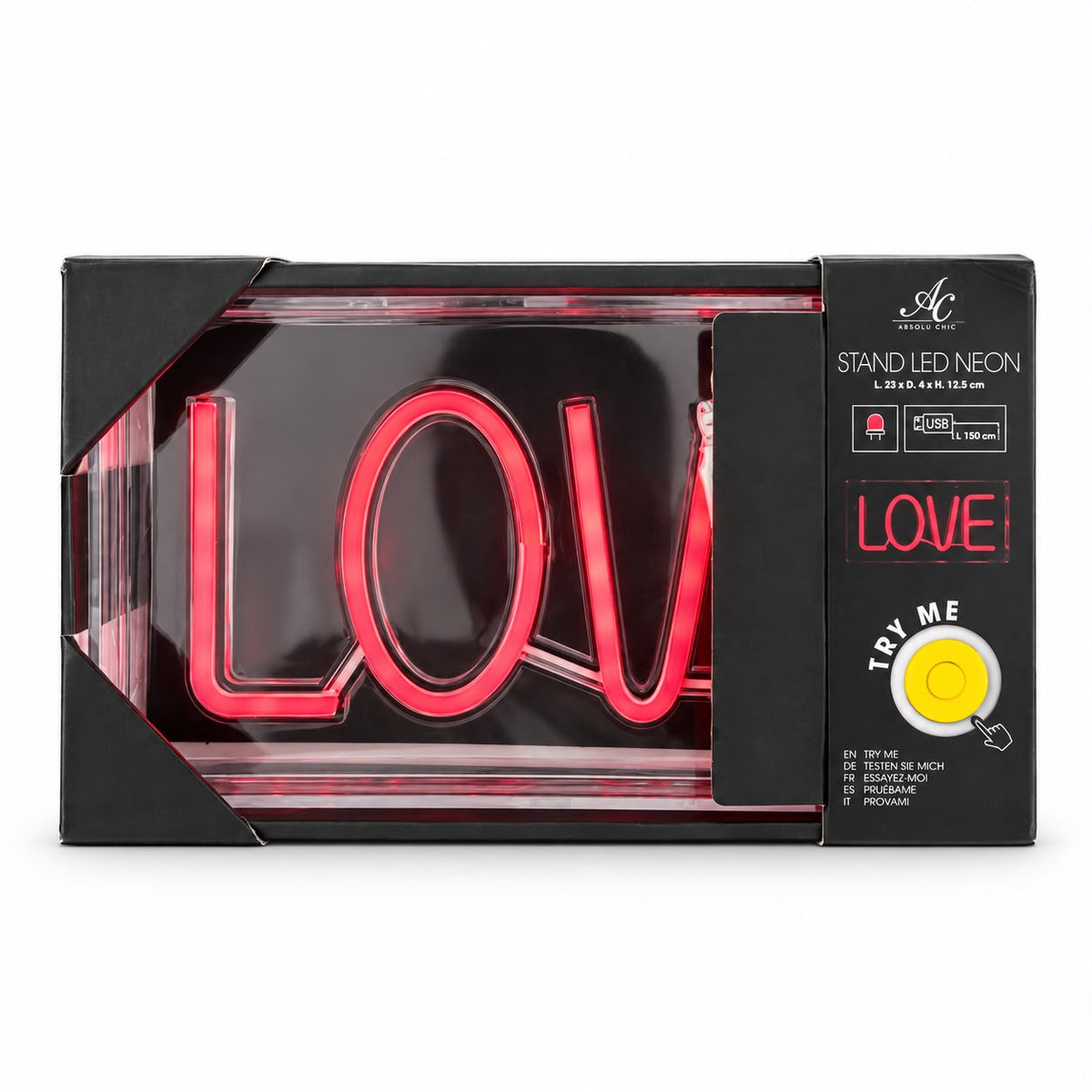 Lampă decorativă LED Neon LOVE, lumină roșie, alimentare USB