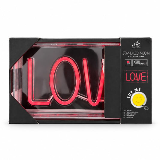 Lampă decorativă LED Neon LOVE, lumină roșie, alimentare USB
