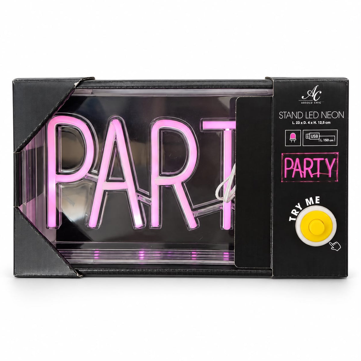 Lampă decorativă LED Neon PARTY, lumină roz, alimentare USB