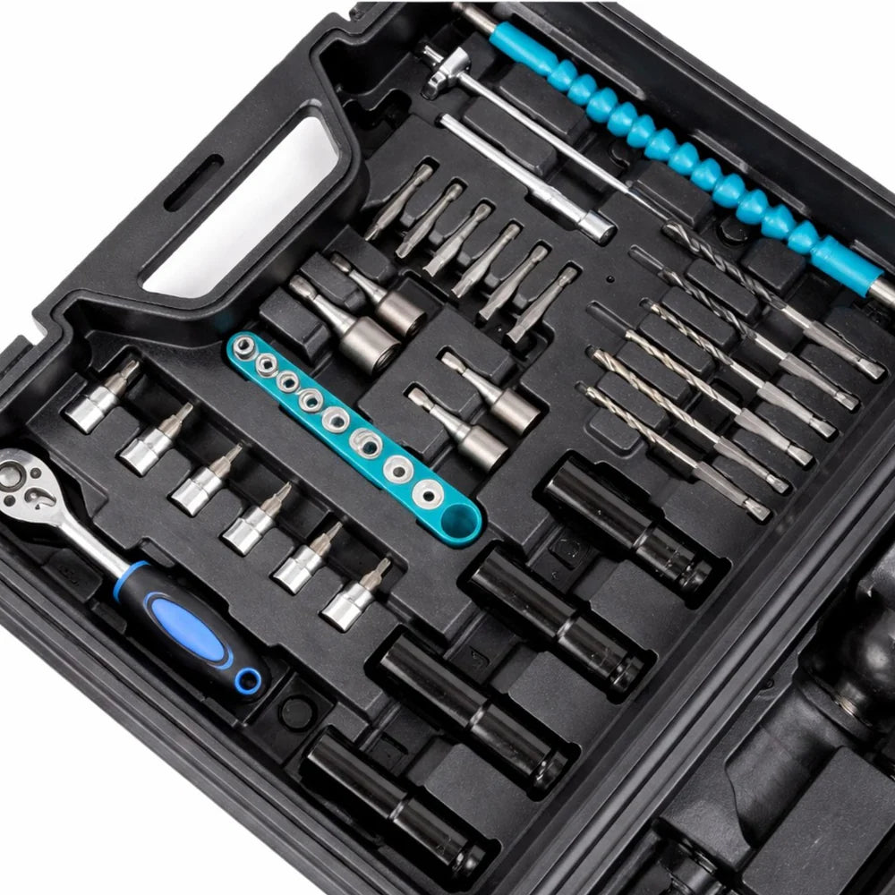 Cheie De Impact si Insurubat 380 Nm, cu 30 Accesorii Incluse si 2 Acumulatori 48V,  Trusa Inclusa