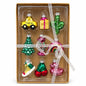 Set 9 mini ornamente din sticlă – Modele colorate