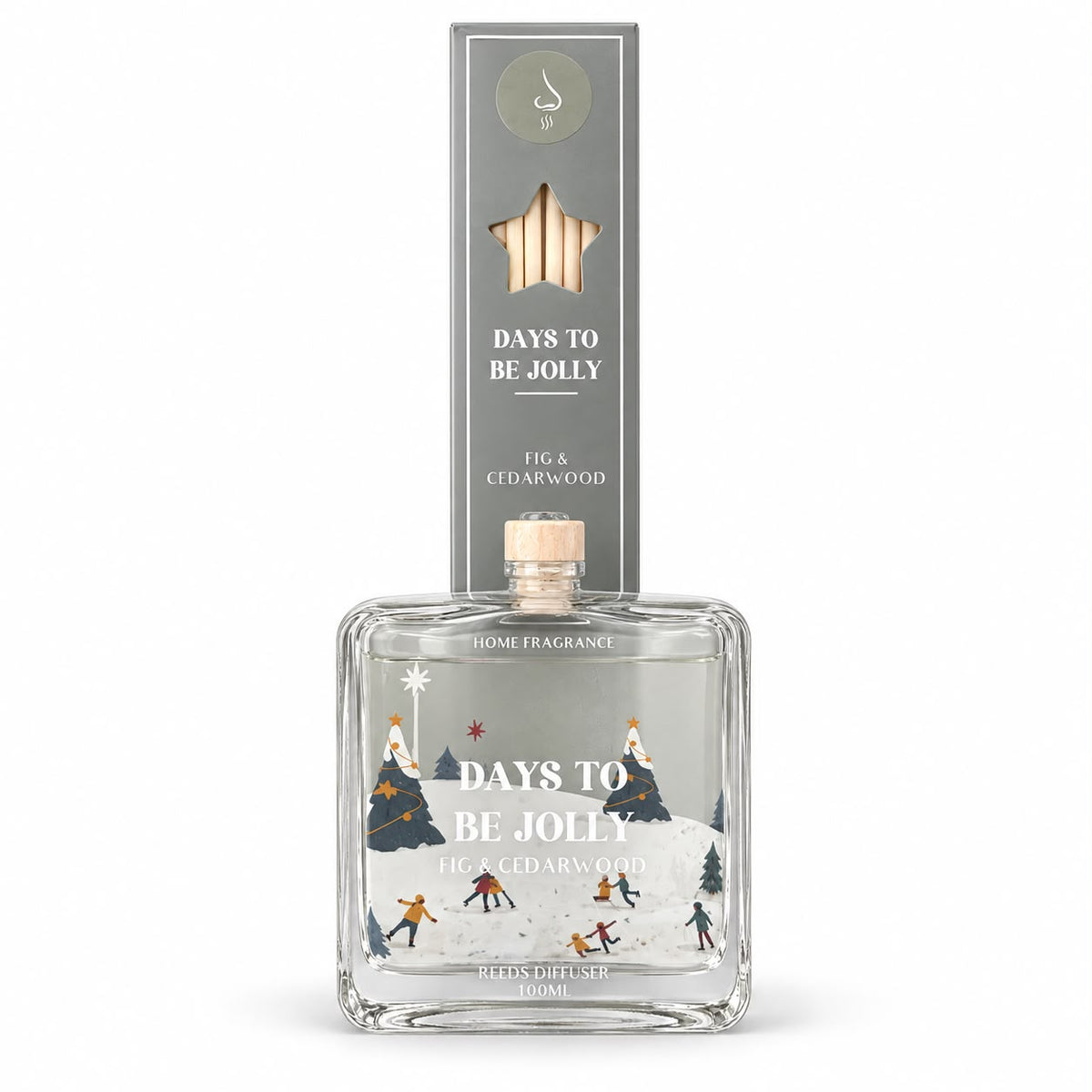 Odorizant de cameră cu bețișoare Days to Be Jolly – Fig & Cedarwood, 100 ml
