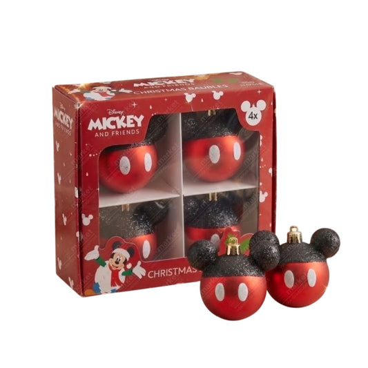 Set 4 globuri Disney Mickey Mouse – Roșu și negru