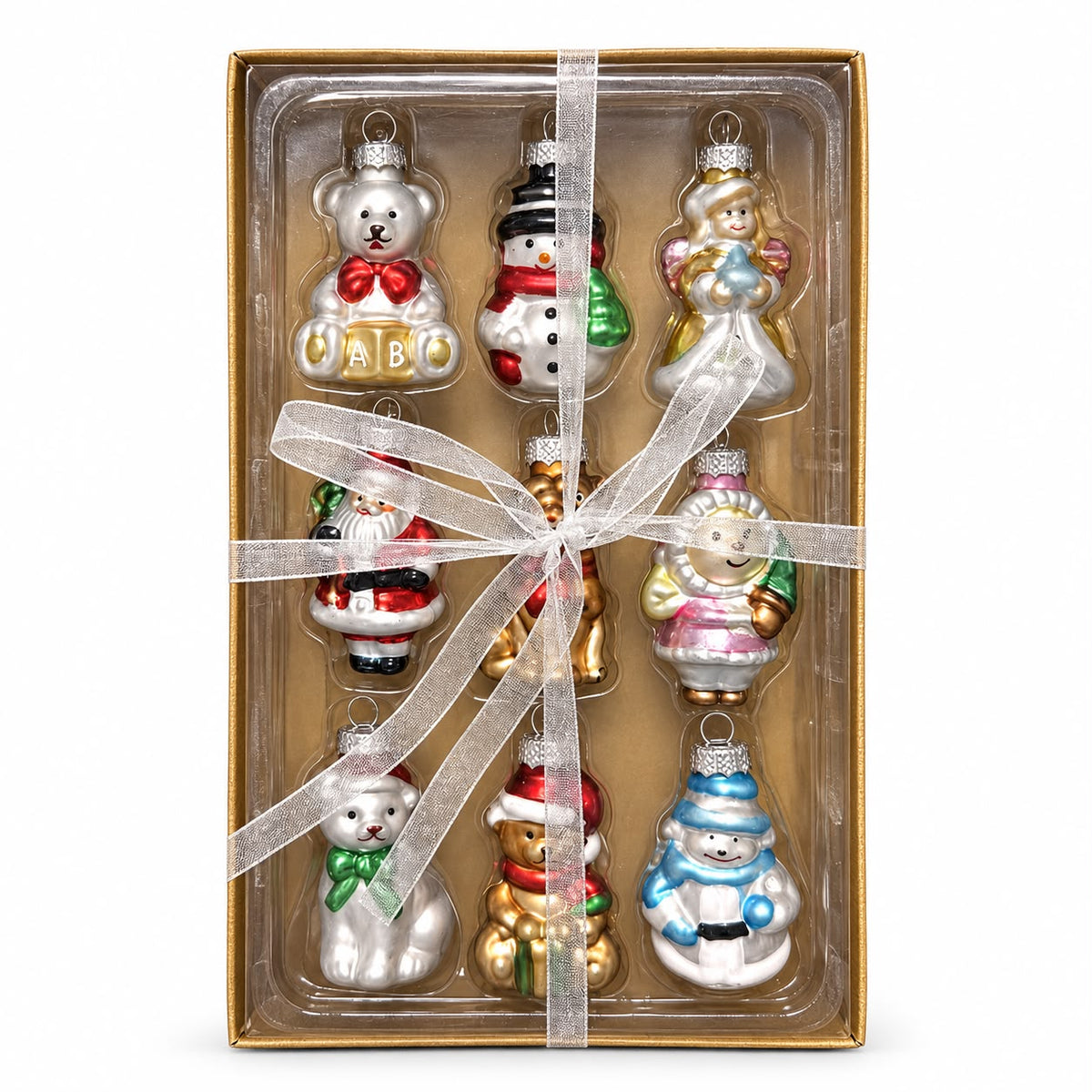 Set 9 mini ornamente din sticlă – Personajele iernii
